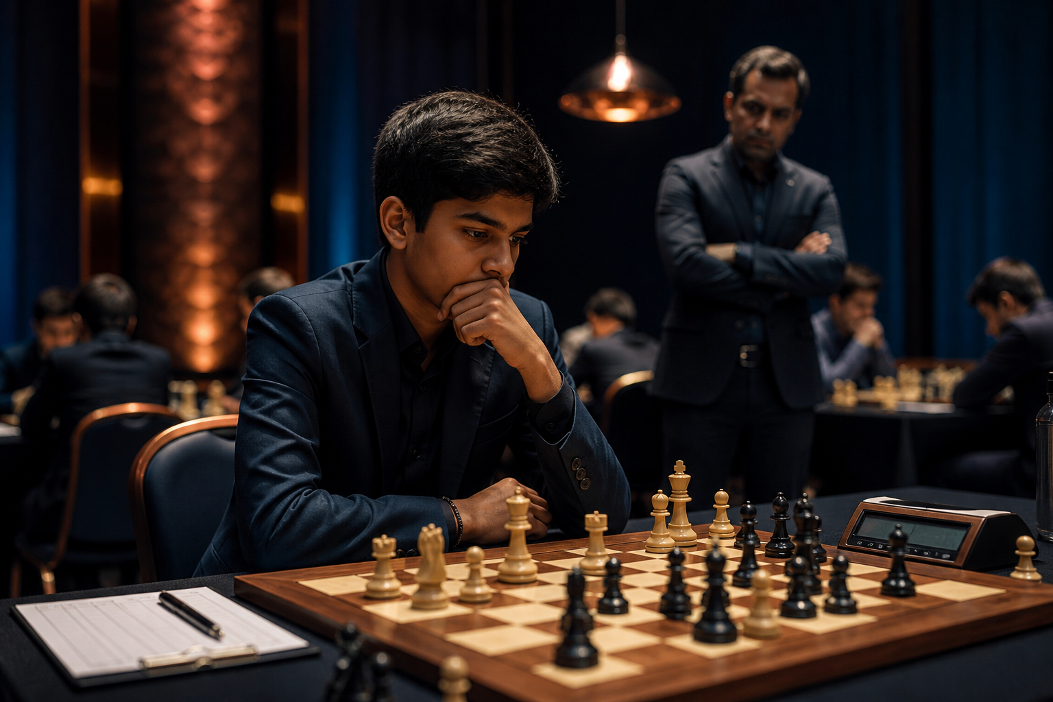 An advanced chess player preparing for serious competition