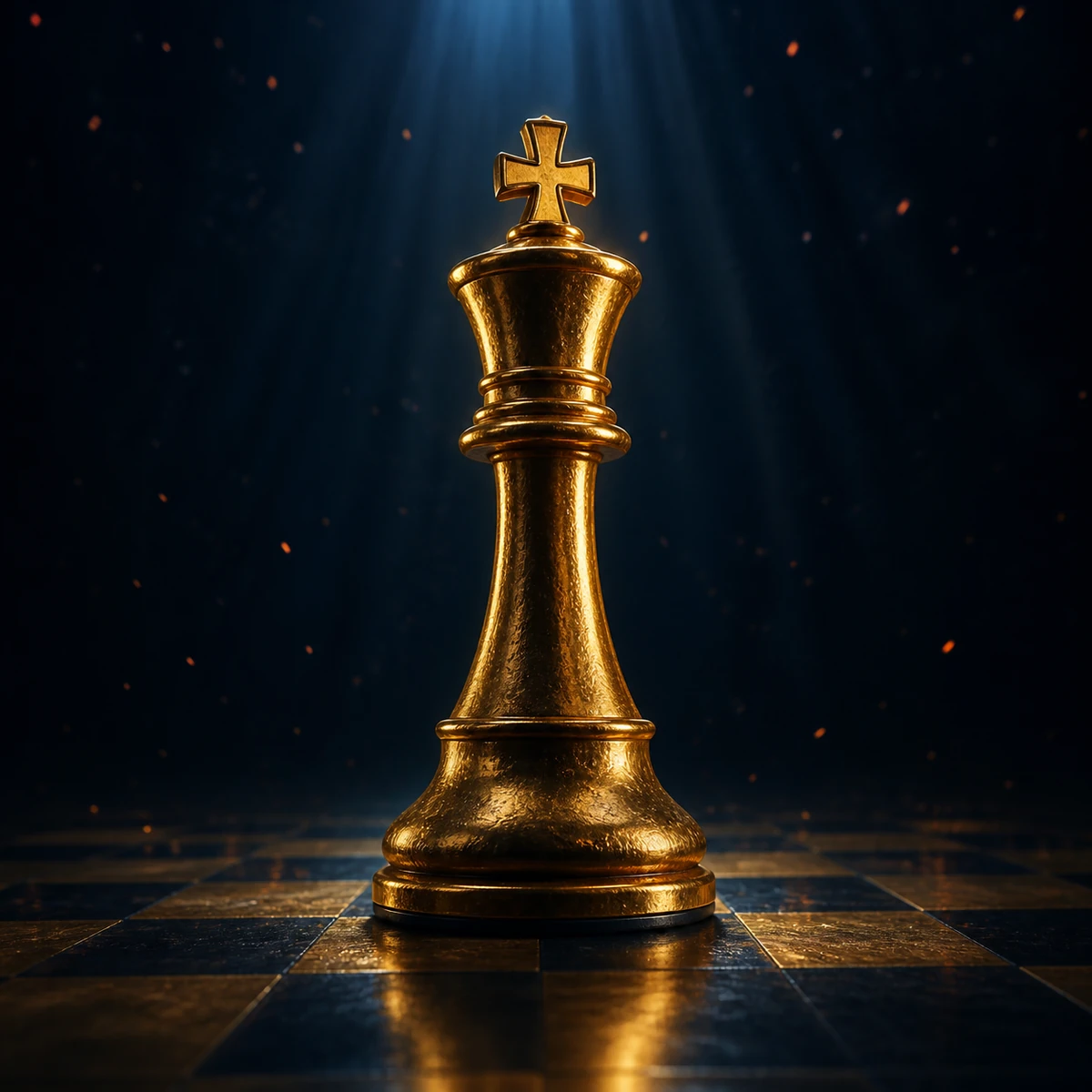 Forged gold king representing championship achievement