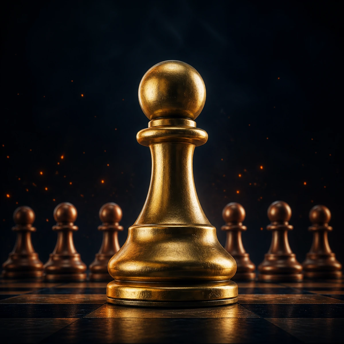 Forged gold pawn representing the Foundation Course